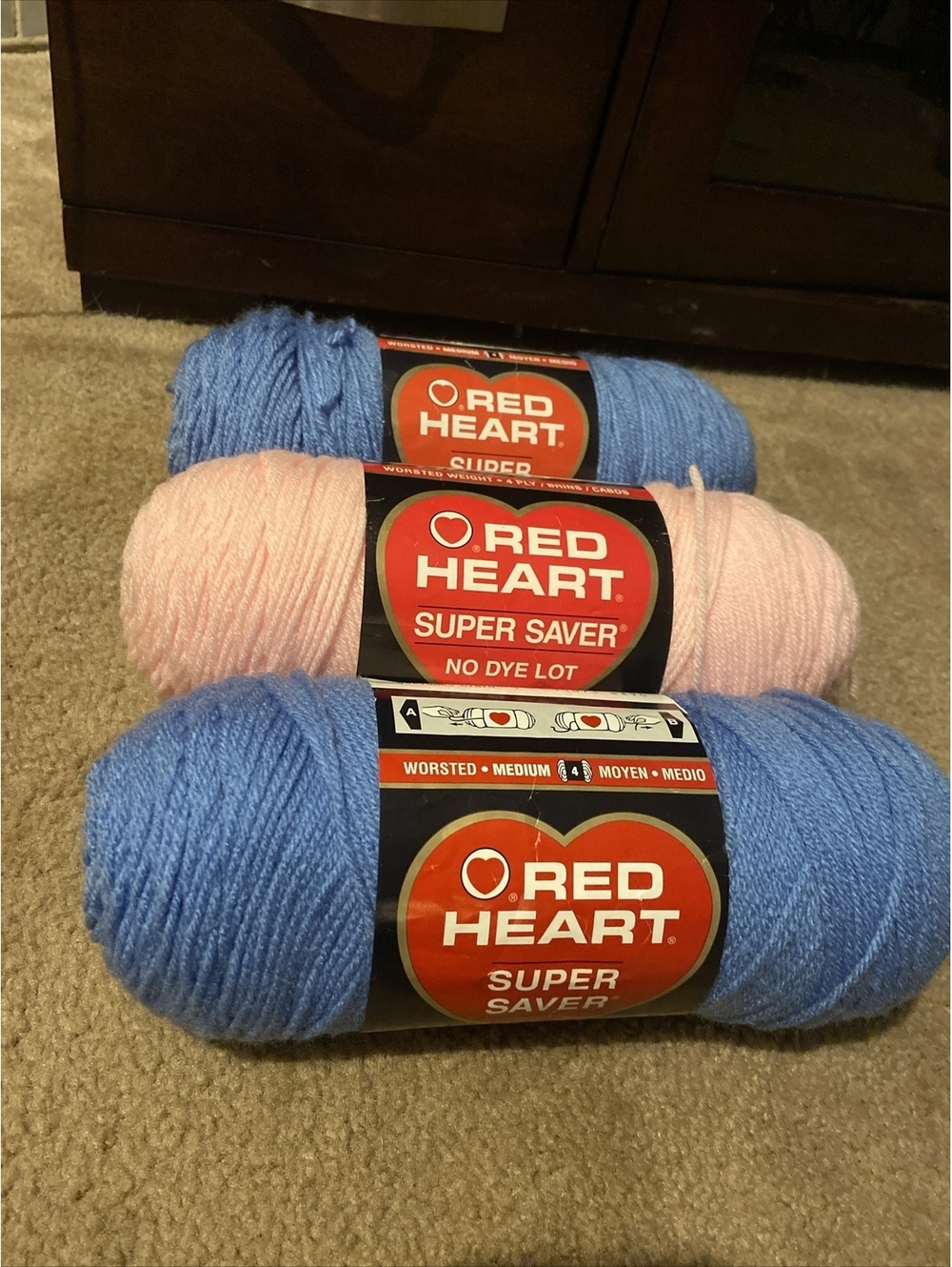 Red Heart Yarn Lot Of 3